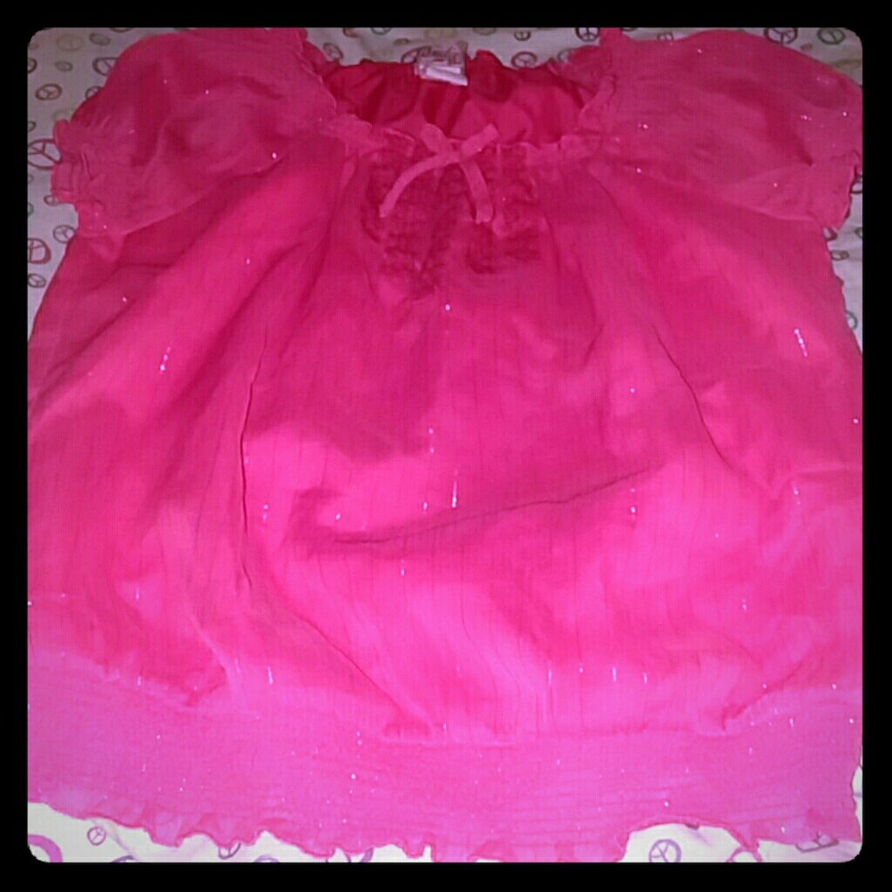 Candies girls pink mesh material shirt